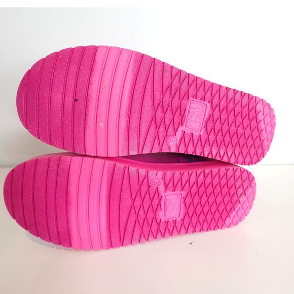 Hot Pink Fleece lined Rubber Slipper Boots - Picture 3 of 10